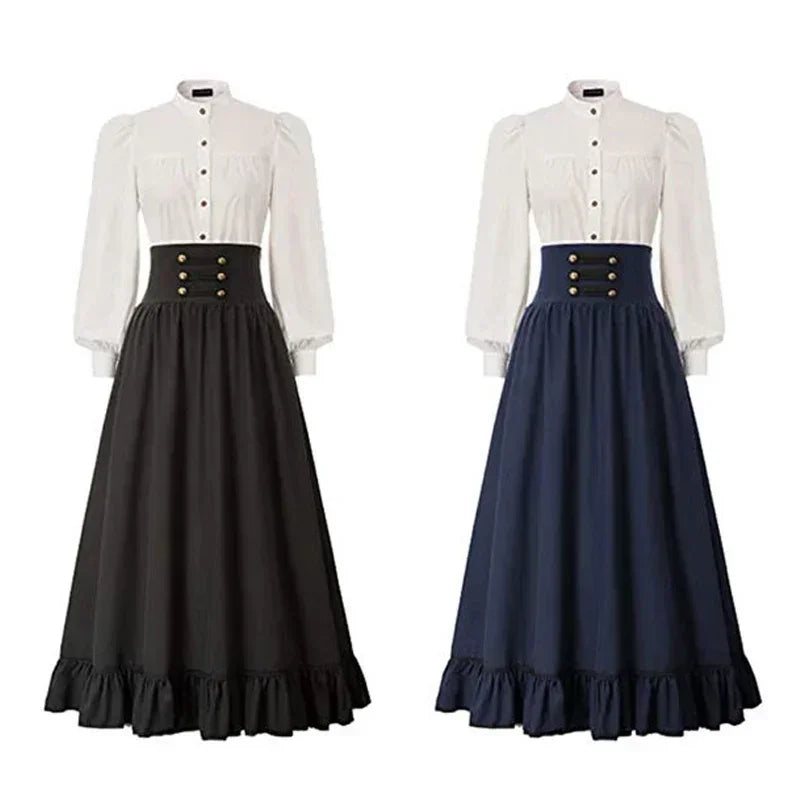 Robe Longue Femme Style Bohème – Coupe Ample Plissée à Boutons