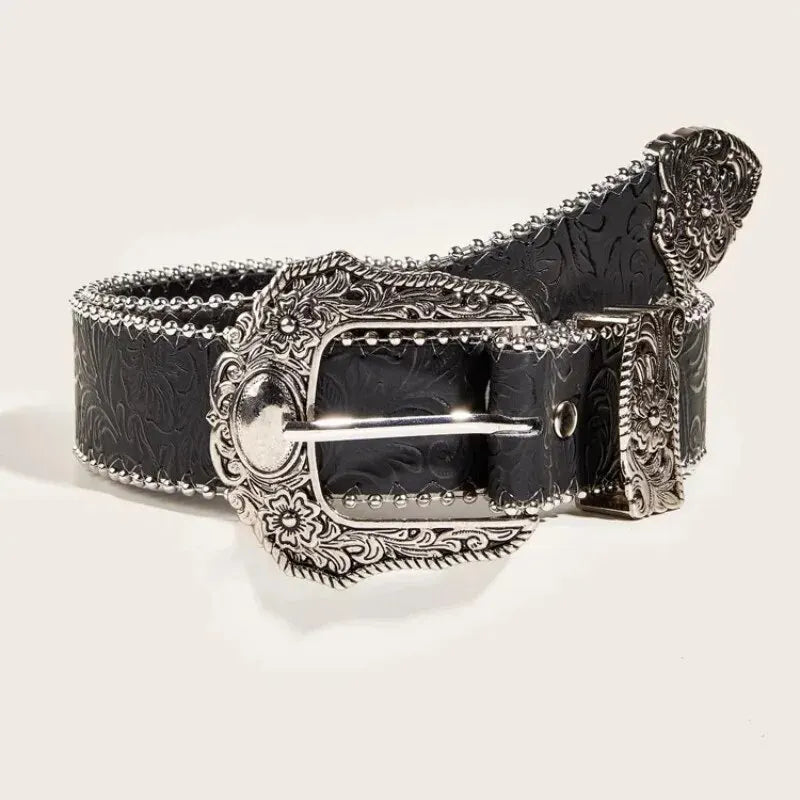Ceinture Western en Cuir PU – Style Cowboy ; Cowgirl