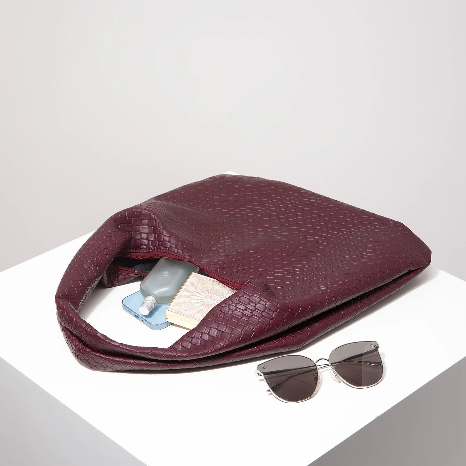 Sac Bandoulière Femme Demi-Lune en Cuir Vintage