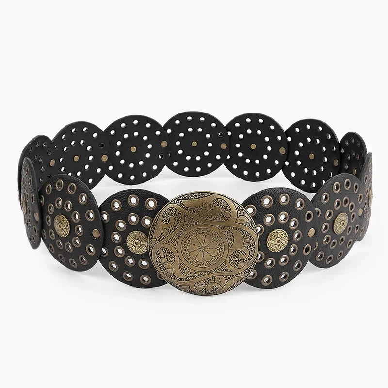 Ceinture Large Femme en Faux Cuir – Style Mode ; Tendance