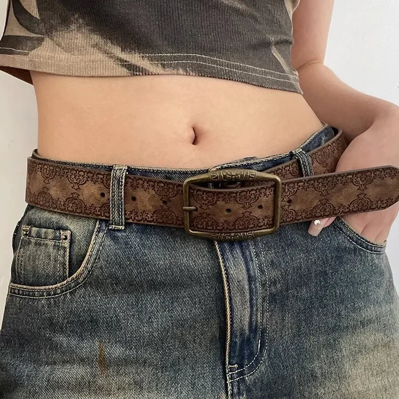 Ceinture Femme Y2K en Cuir PU – Style Rétro ; Luxe