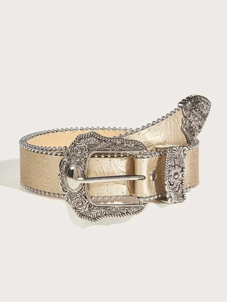 Ceinture Western en Cuir PU – Style Cowboy ; Cowgirl