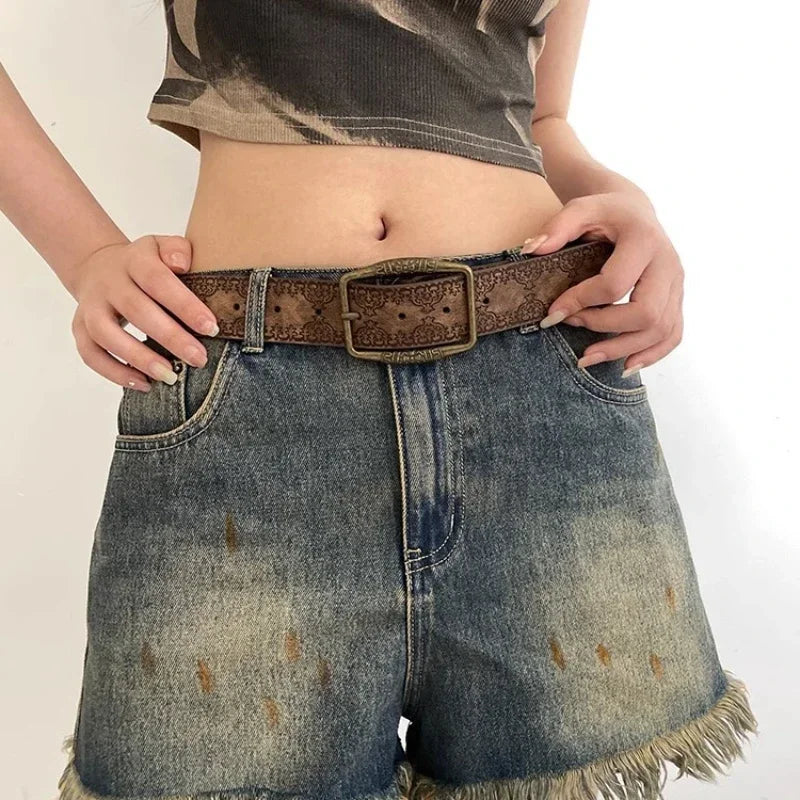 Ceinture Femme Y2K en Cuir PU – Style Rétro ; Luxe