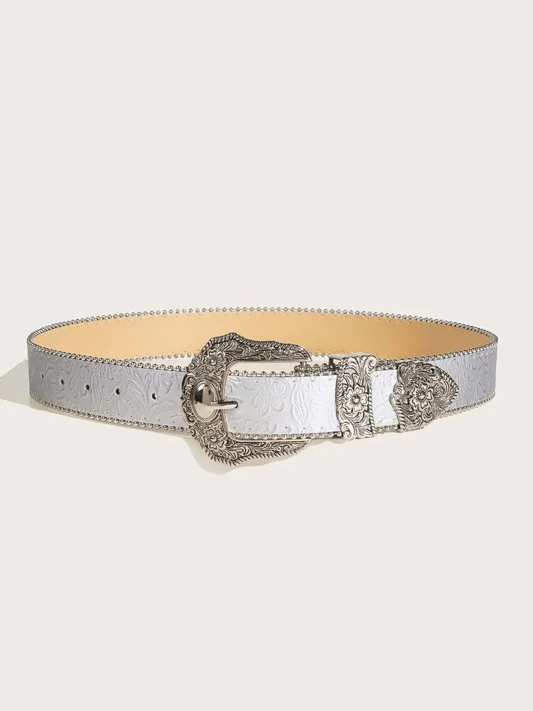 Ceinture Western en Cuir PU – Style Cowboy ; Cowgirl